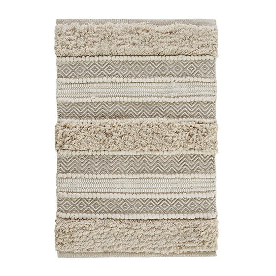 Asher Woven Texture Stripe Bath Rug