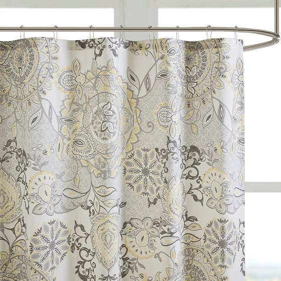 Isla Printed Cotton Shower Curtain