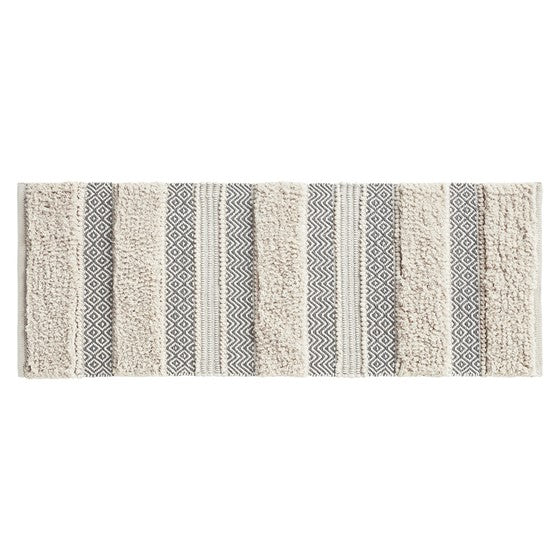 Asher Woven Texture Stripe Bath Rug