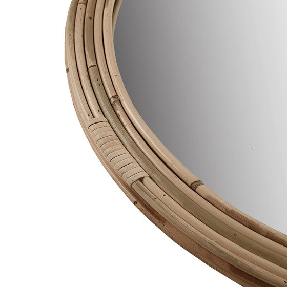 Luna Natural Rattan Round Wall Mirror