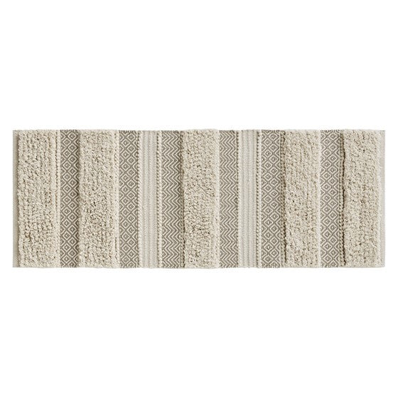 Asher Woven Texture Stripe Bath Rug