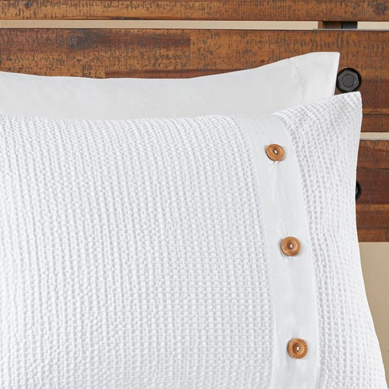 Finley 3 Piece Cotton Waffle Weave Comforter Set