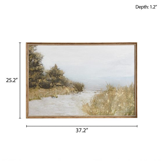 Lake Walk Abstract Landscape Framed Canvas Wall Art