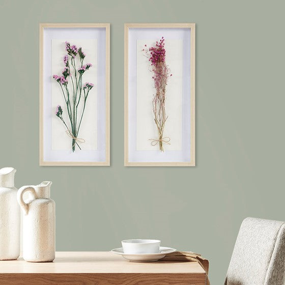 Avant Garden Dried Flower 2-piece Shadow Box Wall Decor Set