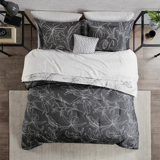 Lilia Reversible Comforter Set with Cotton Bed Sheets