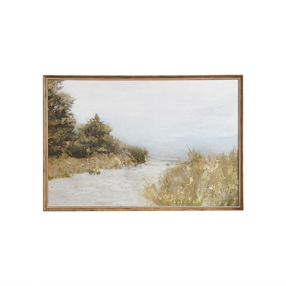 Lake Walk Abstract Landscape Framed Canvas Wall Art