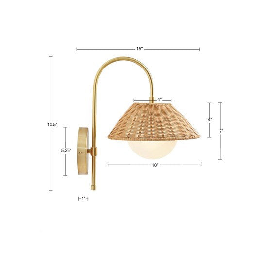 Laguna Rattan Weave Shade Wall Sconce