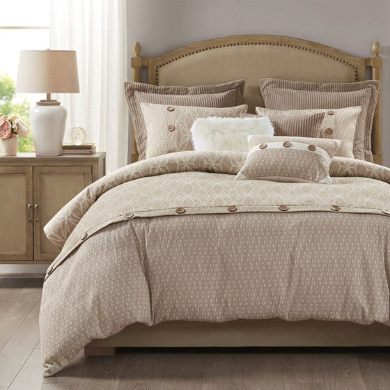 Grace Geometric Oversized Jacquard Comforter Set