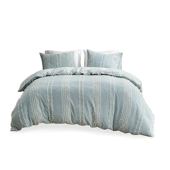 Kara 3 Piece Cotton Jacquard Comforter Set