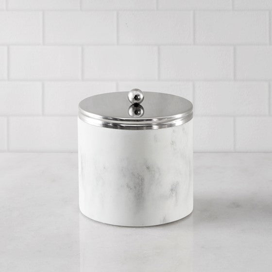 Corsica Silver Marbled Resin Jar