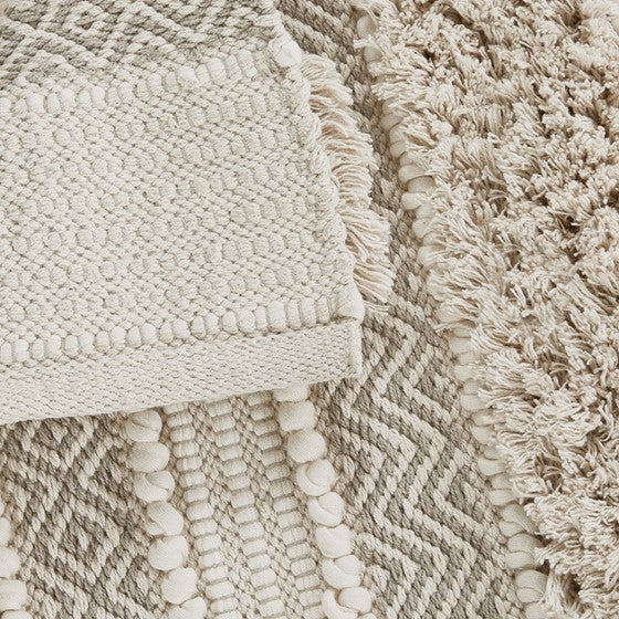 Asher Woven Texture Stripe Bath Rug