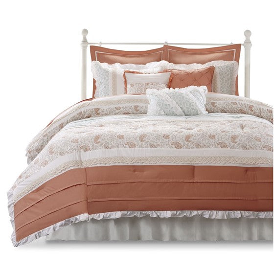 Dawn 9 Piece Cotton Percale Comforter Set