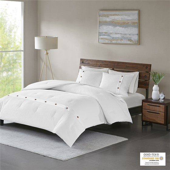 Finley 3 Piece Cotton Waffle Weave Comforter Set