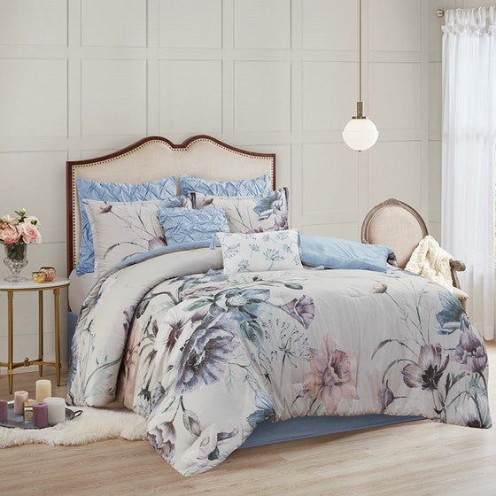 Cassandra 8 Piece Cotton Printed Comforter Set