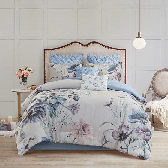 Cassandra 8 Piece Cotton Printed Comforter Set