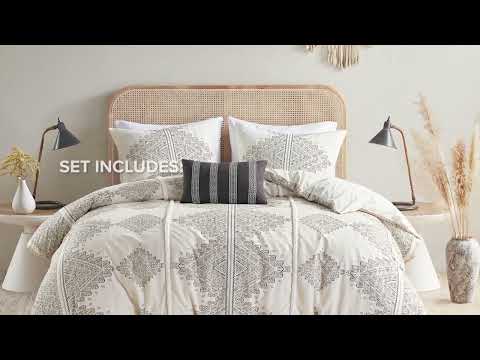 Ibiza 4 Piece Printed Comforter Set with Throw Pillow