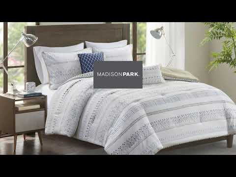 Fraser 5 Piece Printed Seersucker Comforter Set with Throw Pillows