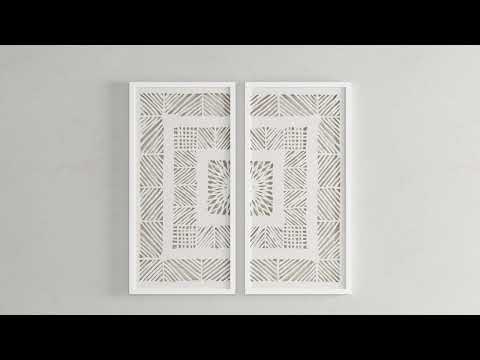 Tala Framed Geometric Rice Paper Panel 2-piece Shadowbox Wall Decor Set