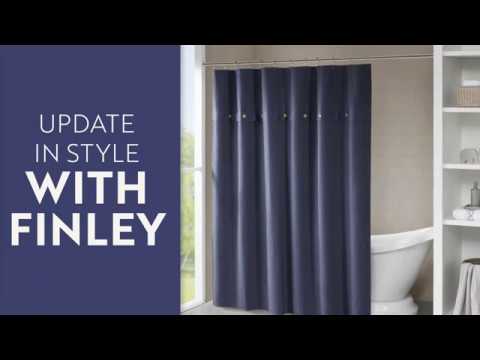 Finley 100% Cotton Waffle Weave Textured Shower Curtain